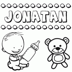 Dibujo del nombre Jonatán para colorear, pintar e imprimir