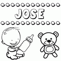 Dibujo del nombre José para colorear, pintar e imprimir