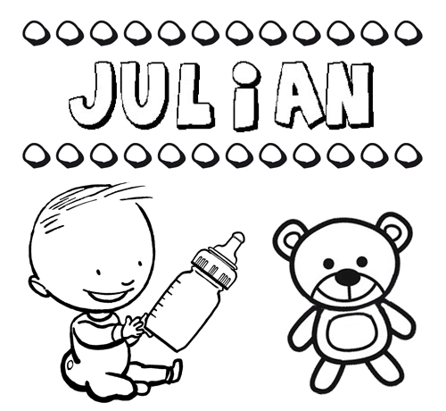 Dibujo del nombre Julián para colorear, pintar e imprimir