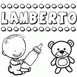 Dibujo del nombre Lamberto para colorear, pintar e imprimir