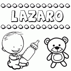 Dibujo del nombre Lázaro para colorear, pintar e imprimir
