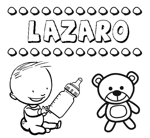 Dibujo del nombre Lázaro para colorear, pintar e imprimir