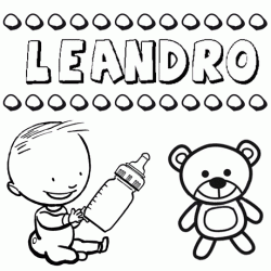 Dibujo del nombre Leandro para colorear, pintar e imprimir