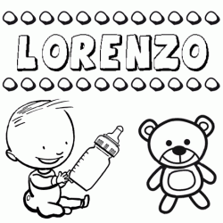 Dibujo del nombre Lorenzo para colorear, pintar e imprimir