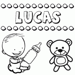Dibujo del nombre Lucas para colorear, pintar e imprimir