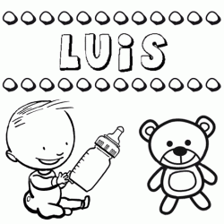 Dibujo del nombre Luis para colorear, pintar e imprimir