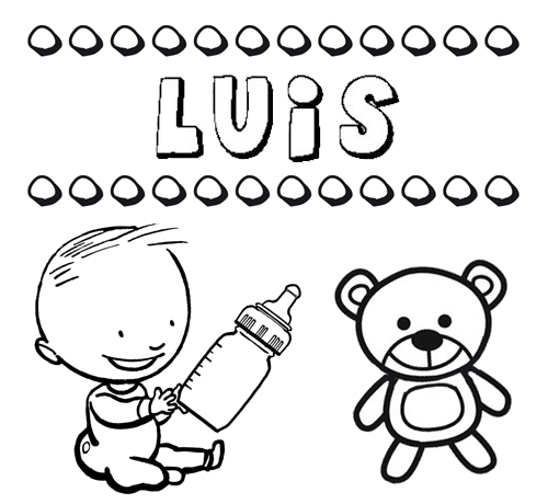 Dibujo del nombre Luis para colorear, pintar e imprimir