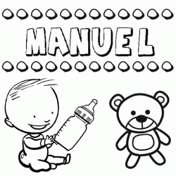 Dibujo del nombre Manuel para colorear, pintar e imprimir