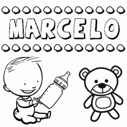 Dibujo del nombre Marcelo para colorear, pintar e imprimir
