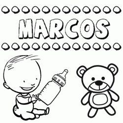 Dibujo del nombre Marcos para colorear, pintar e imprimir