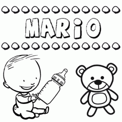 Dibujo del nombre Mario para colorear, pintar e imprimir