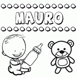 Dibujo del nombre Mauro para colorear, pintar e imprimir