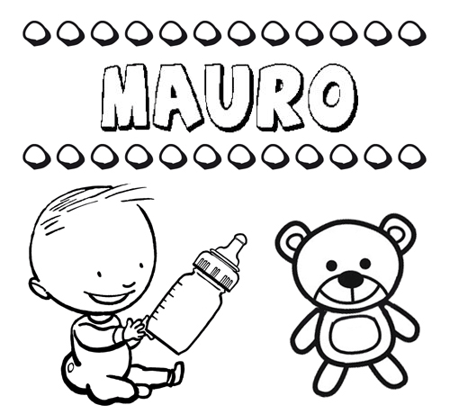 Dibujo del nombre Mauro para colorear, pintar e imprimir