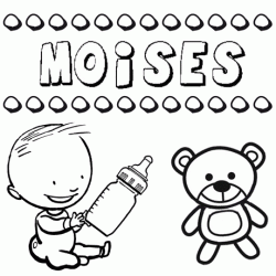 Dibujo del nombre Moisés para colorear, pintar e imprimir