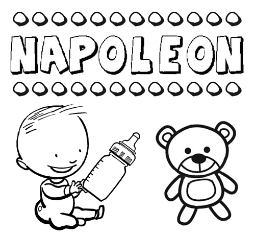 Dibujo del nombre Napoleón para colorear, pintar e imprimir
