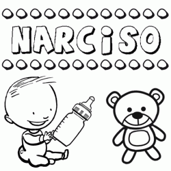 Dibujo del nombre Narciso para colorear, pintar e imprimir