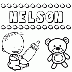 Dibujo del nombre Nelson para colorear, pintar e imprimir