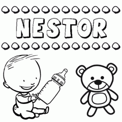 Dibujo del nombre Néstor para colorear, pintar e imprimir