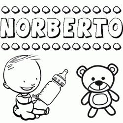 Dibujo del nombre Norberto para colorear, pintar e imprimir