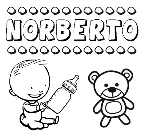 Dibujo del nombre Norberto para colorear, pintar e imprimir