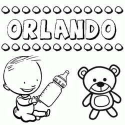 Dibujo del nombre Orlando para colorear, pintar e imprimir