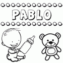 Dibujo del nombre Pablo para colorear, pintar e imprimir