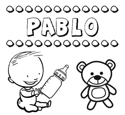 Dibujo del nombre Pablo para colorear, pintar e imprimir