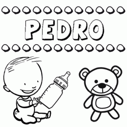 Dibujo del nombre Pedro para colorear, pintar e imprimir
