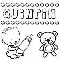 Dibujo del nombre Quintín para colorear, pintar e imprimir
