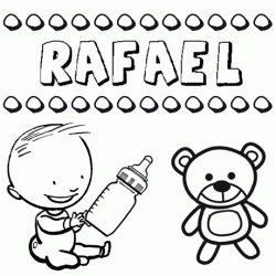 Dibujo del nombre Rafael para colorear, pintar e imprimir