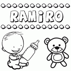 Dibujo del nombre Ramiro para colorear, pintar e imprimir