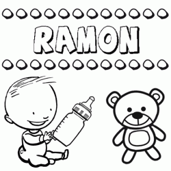 Dibujo del nombre Ramón para colorear, pintar e imprimir