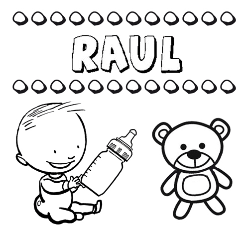 Dibujo del nombre Raúl para colorear, pintar e imprimir