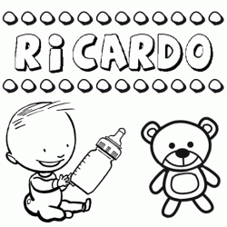 Dibujo del nombre Ricardo para colorear, pintar e imprimir