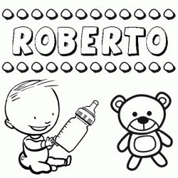 Dibujo del nombre Roberto para colorear, pintar e imprimir