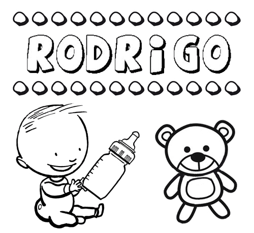 Dibujo del nombre Rodrigo para colorear, pintar e imprimir