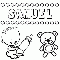 Dibujo del nombre Samuel para colorear, pintar e imprimir