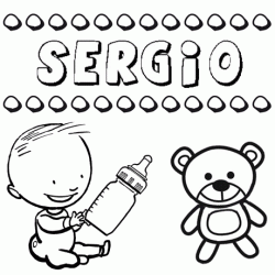 Dibujo del nombre Sergio para colorear, pintar e imprimir