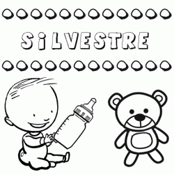 Dibujo del nombre Silvestre para colorear, pintar e imprimir