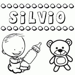 Dibujo del nombre Silvio para colorear, pintar e imprimir