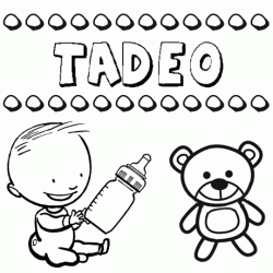 Dibujo del nombre Tadeo para colorear, pintar e imprimir