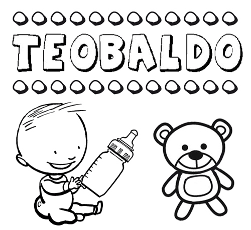 Dibujo del nombre Teobaldo para colorear, pintar e imprimir