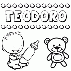 Dibujo del nombre Teodoro para colorear, pintar e imprimir