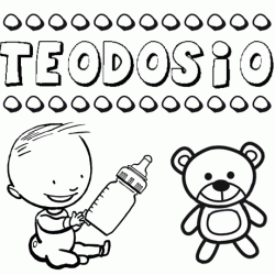 Dibujo del nombre Teodosio para colorear, pintar e imprimir