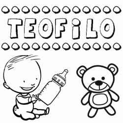 Dibujo del nombre Teófilo para colorear, pintar e imprimir