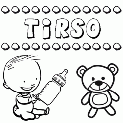 Dibujo del nombre Tirso para colorear, pintar e imprimir