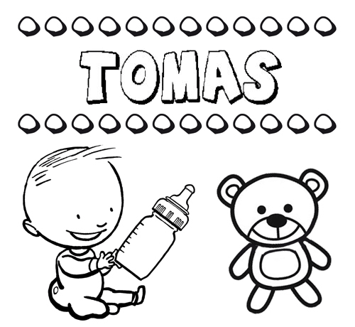 Dibujo del nombre Tomás para colorear, pintar e imprimir