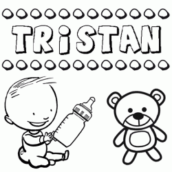 Dibujo del nombre Tristán para colorear, pintar e imprimir