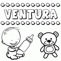 Dibujo del nombre Ventura para colorear, pintar e imprimir