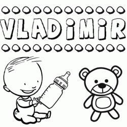 Dibujo del nombre Vladimir para colorear, pintar e imprimir